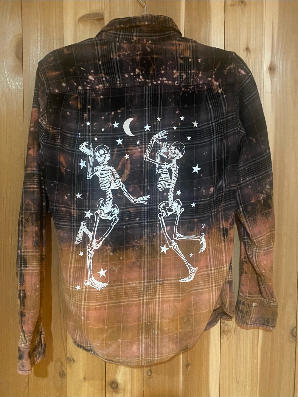Source Unknown Black and Rust Ombre Plaid Button-Down Shirt